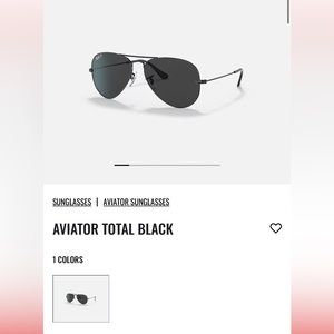 Ray Ban total black aviator sunglasses
